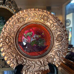 Mixed media in copper plate